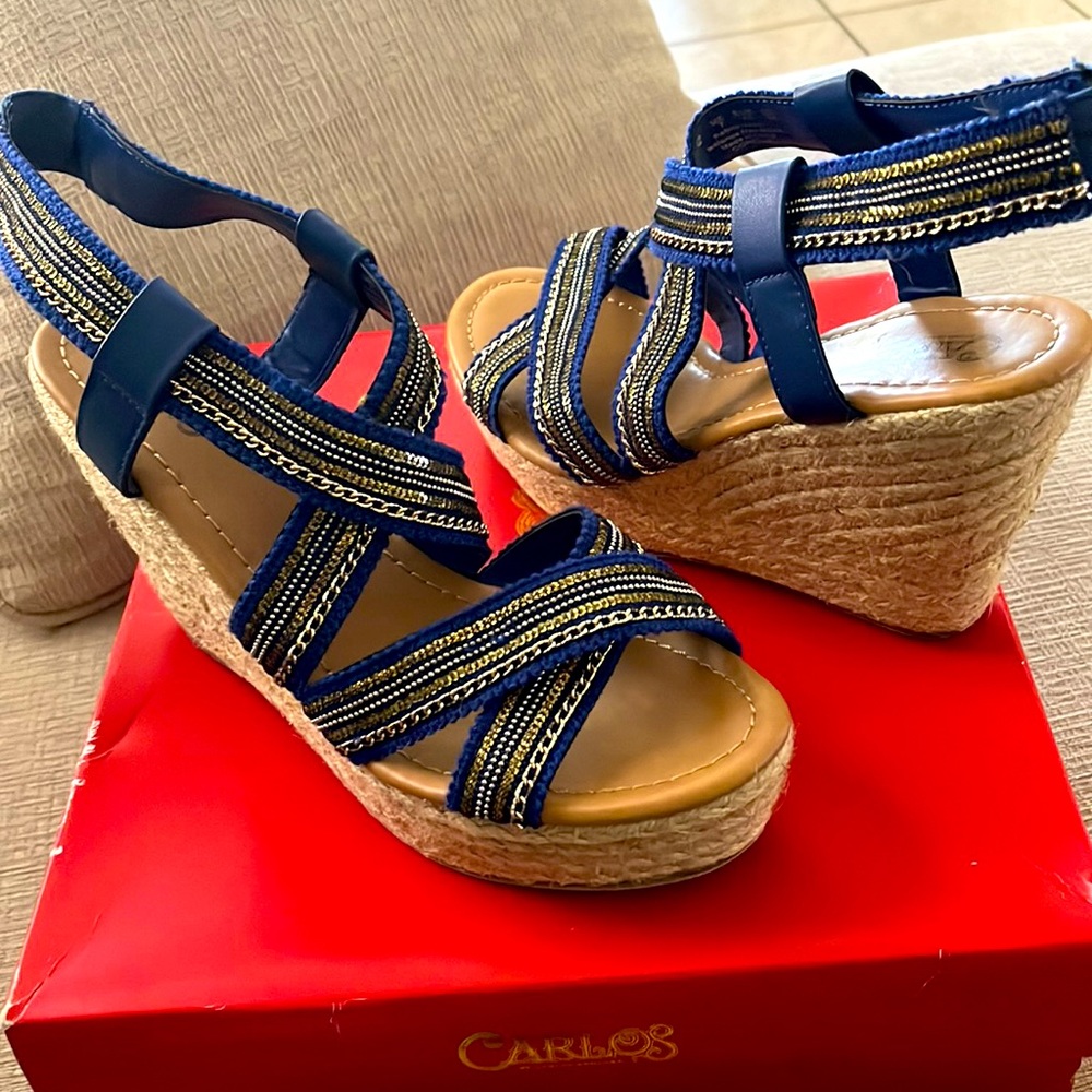 Carlos by Carlos Santana wedge sandals NIB - Picture 7 of 7